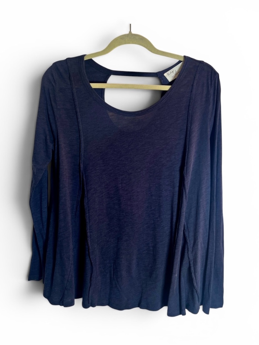 Vintage Havana Navy Long-Sleeve Tee, Cotton/Modal, Boho
